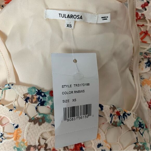 Tularosa Cyprus floral lace‎ halter mini dress with scalloped hem size XS - Picture 6 of 16